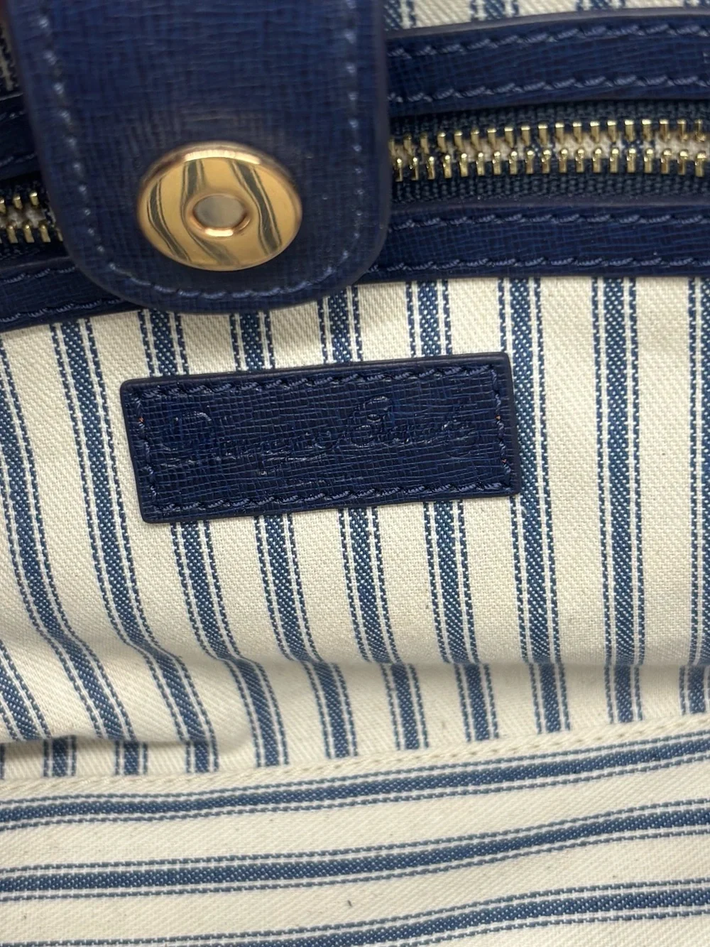 Dooney & Bourke Navy Leather Satchel with Wallet